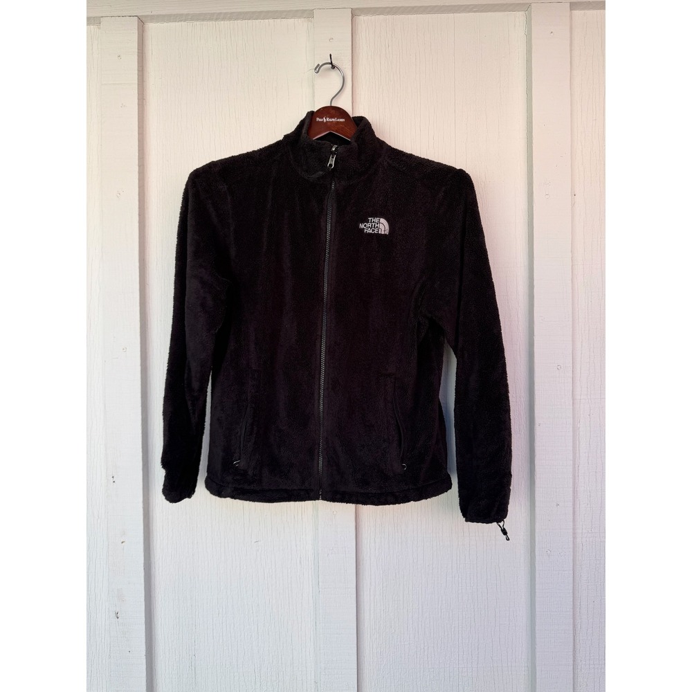 The North Face Osito Fleece Jacket Womens Medium Black Full Zip Soft Plush Coat